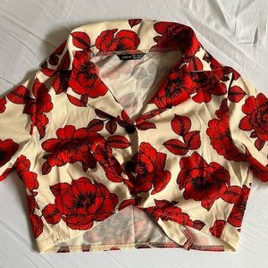 Two piece cropped floral set